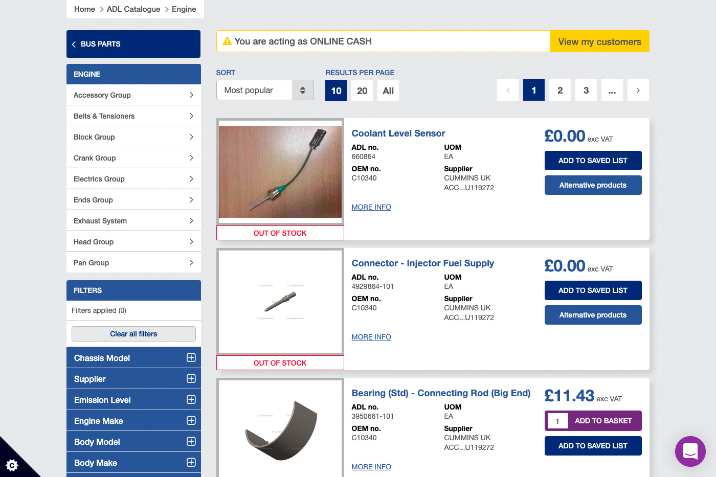 A screenshot of the Ad24 Direct Catalogue
